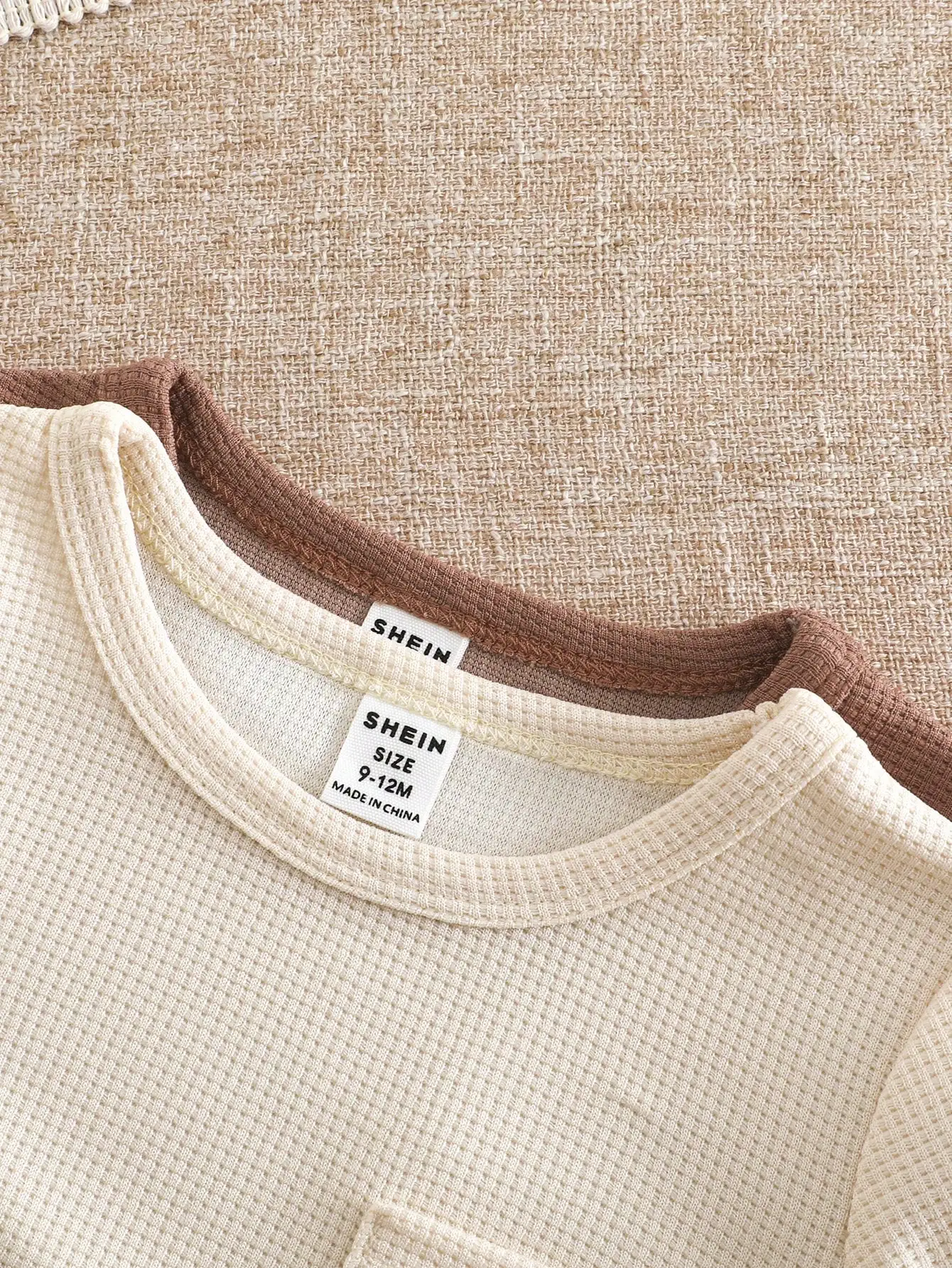 4-Piece Set New Summer Waffle Short Sleeve Shorts Comfortable Solid Color Simple All-In-One Baby Boy Suit Casual Fashion 3