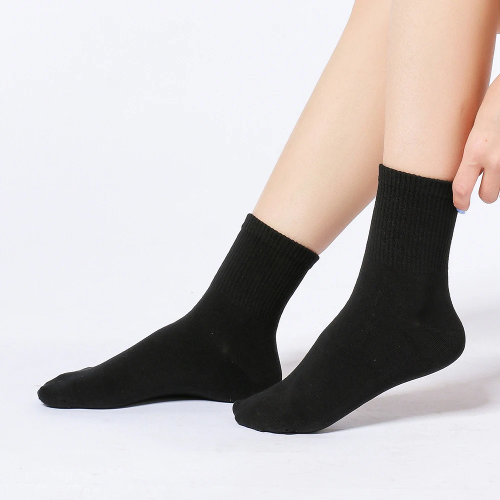 Business Men Cotton Socks 5Pairs Casual Breathable Sports Mid Tube Short Comfort Solid Color White Black Gray Wild Low Top Socks