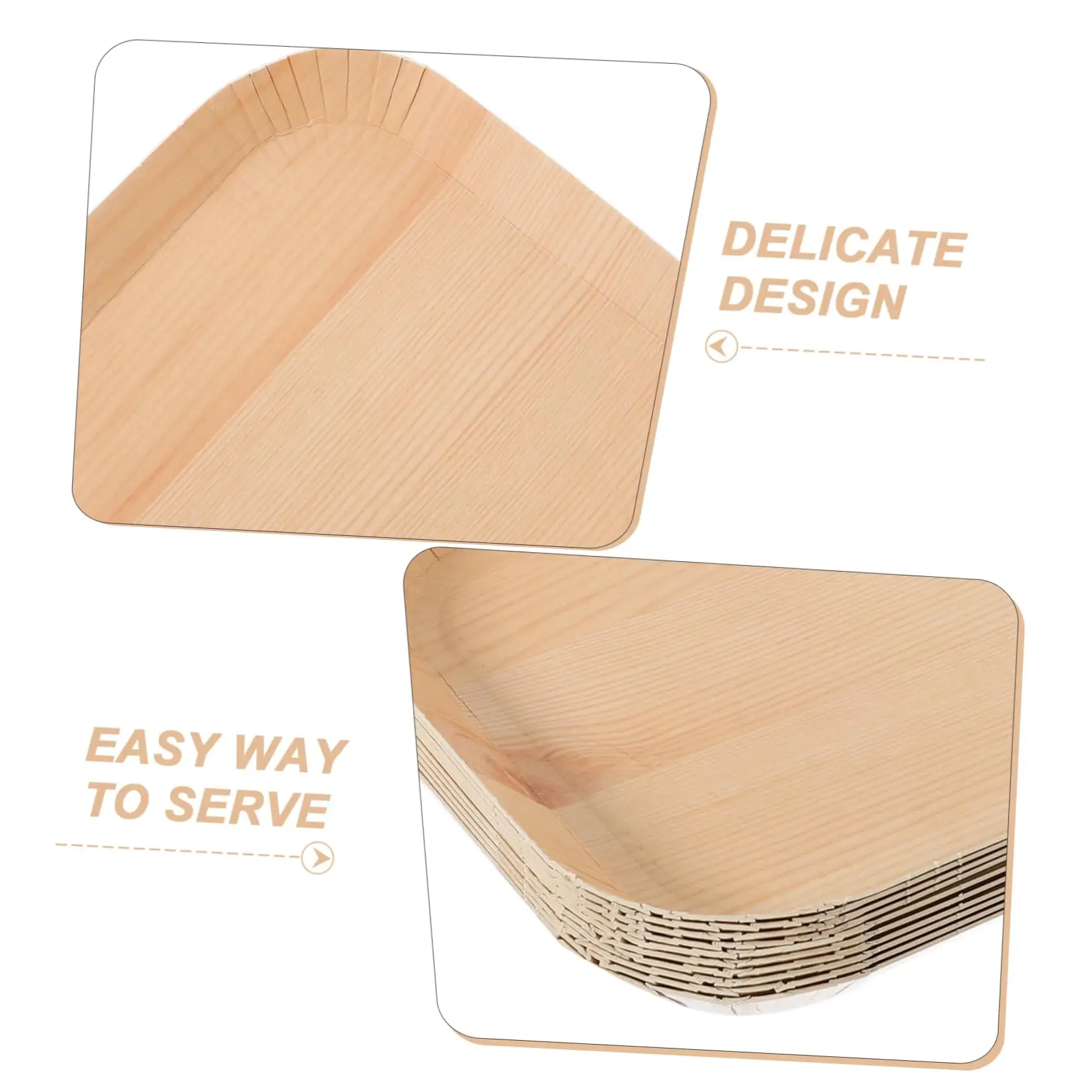 Disposable Plates Wedding Birthday Party Decorations Kitchen Camping Tools Wood Grain Plates Tableware