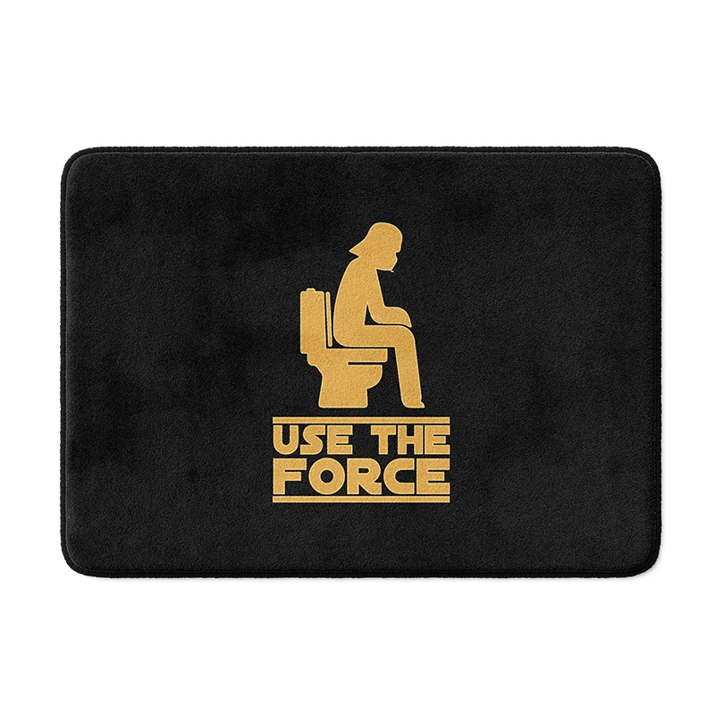 

Aertemisi Use the Force Funny Bath Mat with Non Slip Base Absorbent Super Cozy Flannel Floor Rug Carpet