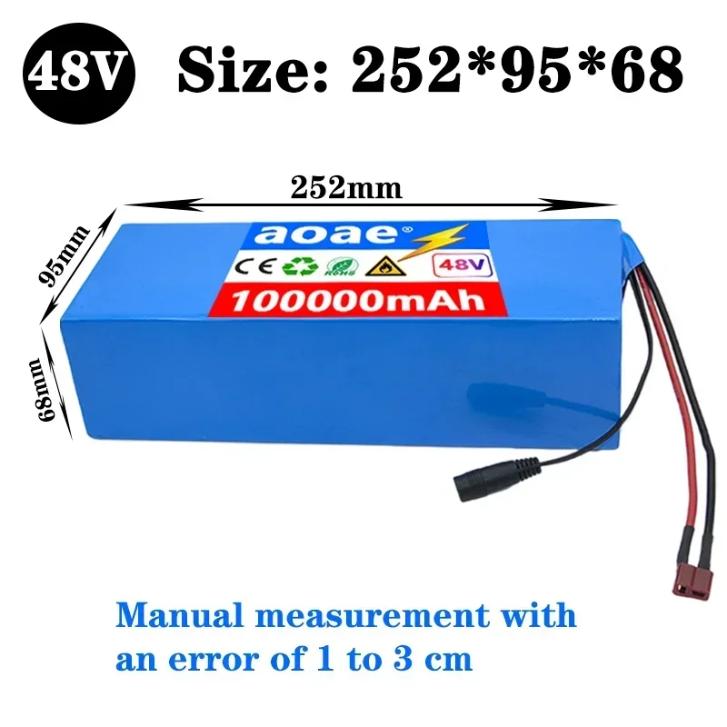 13S5P 48V 100Ah Electric Vehicle Lithium Battery Pack for Electric Scooter Mountain Bike 250-1000w rechargeable batteries
