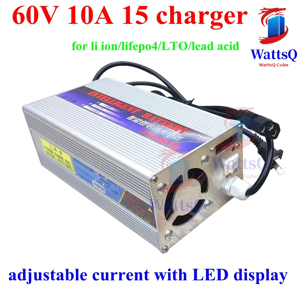 

60V 10A 15A 16S 67.2V li-ion 20S 73V lifepo4 Smart adjustable Charger With LED of lithium ion lifepo4 LTO lipo lead acid battery