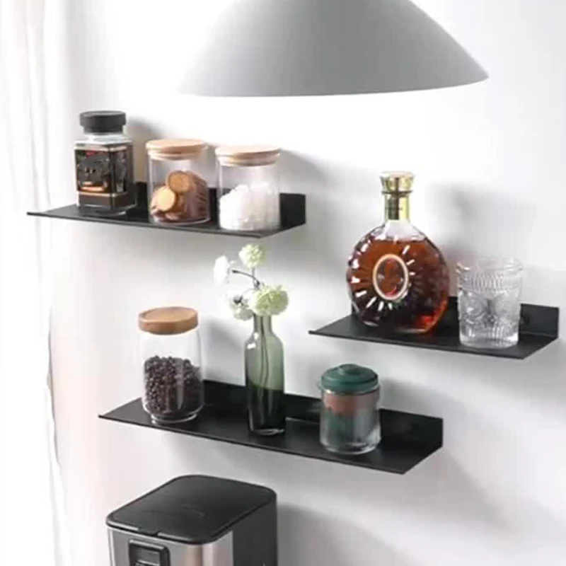 Mensola Galleggiante In Alluminio Nero 50 Cm: Design Moderno Per Bagno, Cucina O Soggiorno - 2