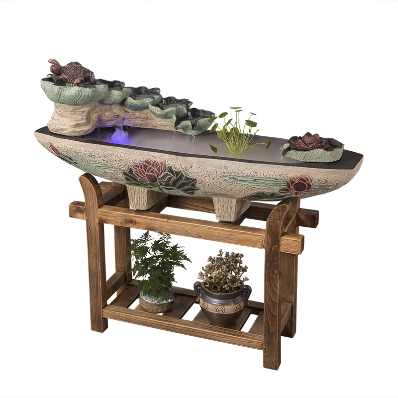 

Artificial Mountain and Fountain Decoration Fengshui Wheel Fish Tank Creative Humidifier Lucky Floor Water Landscape