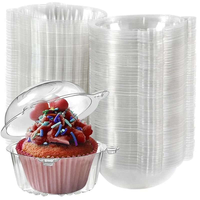 100pcs Clear Cupcake Boxes with Lids, Dessert and Cake Slice Holders, Muffin and Bakery... - SKU CCBL1059 - UGI Packaging