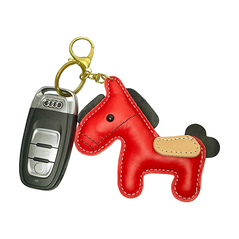 Horse Pendant Horse Leather Keychain for Women Cute Key Ring for Car Key 2