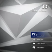 10 ชิ้นการออกแบบเพชรตกแต่ง 3D Wallpanel, 30 เซนติเมตร x 30 เซนติเมตร Matte สีขาว/สีดํา, Diy Home ตกแต่ง Wallboard 6