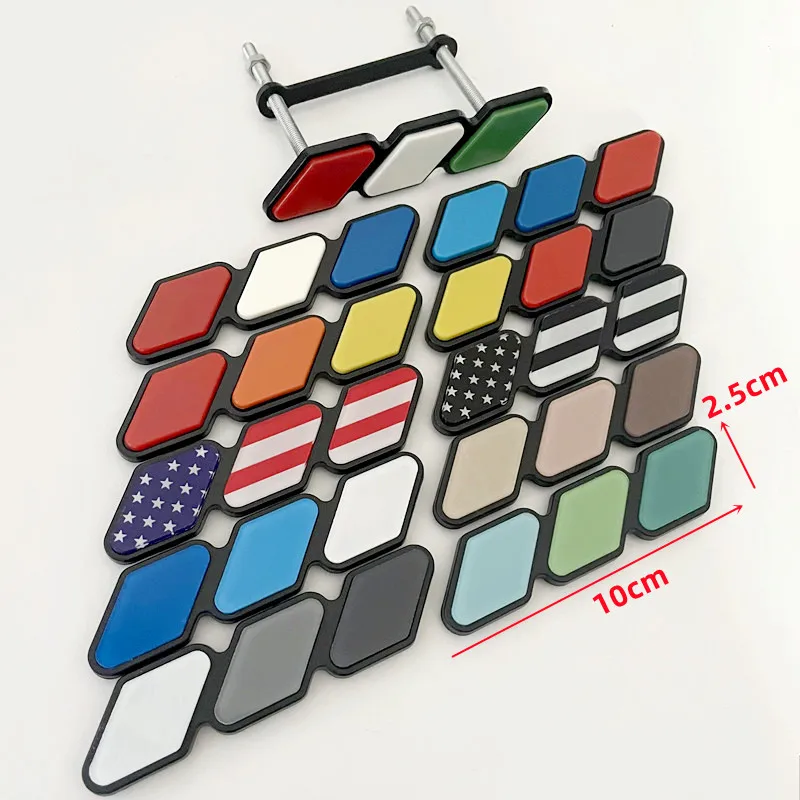 토요타 타코마 툰드라 4러너 TRD 하이랜더 RAV4 CHR 스트립 에어 인렛 자동차 액세서리용 3색 프론트 그릴 배지 엠블럼 로고