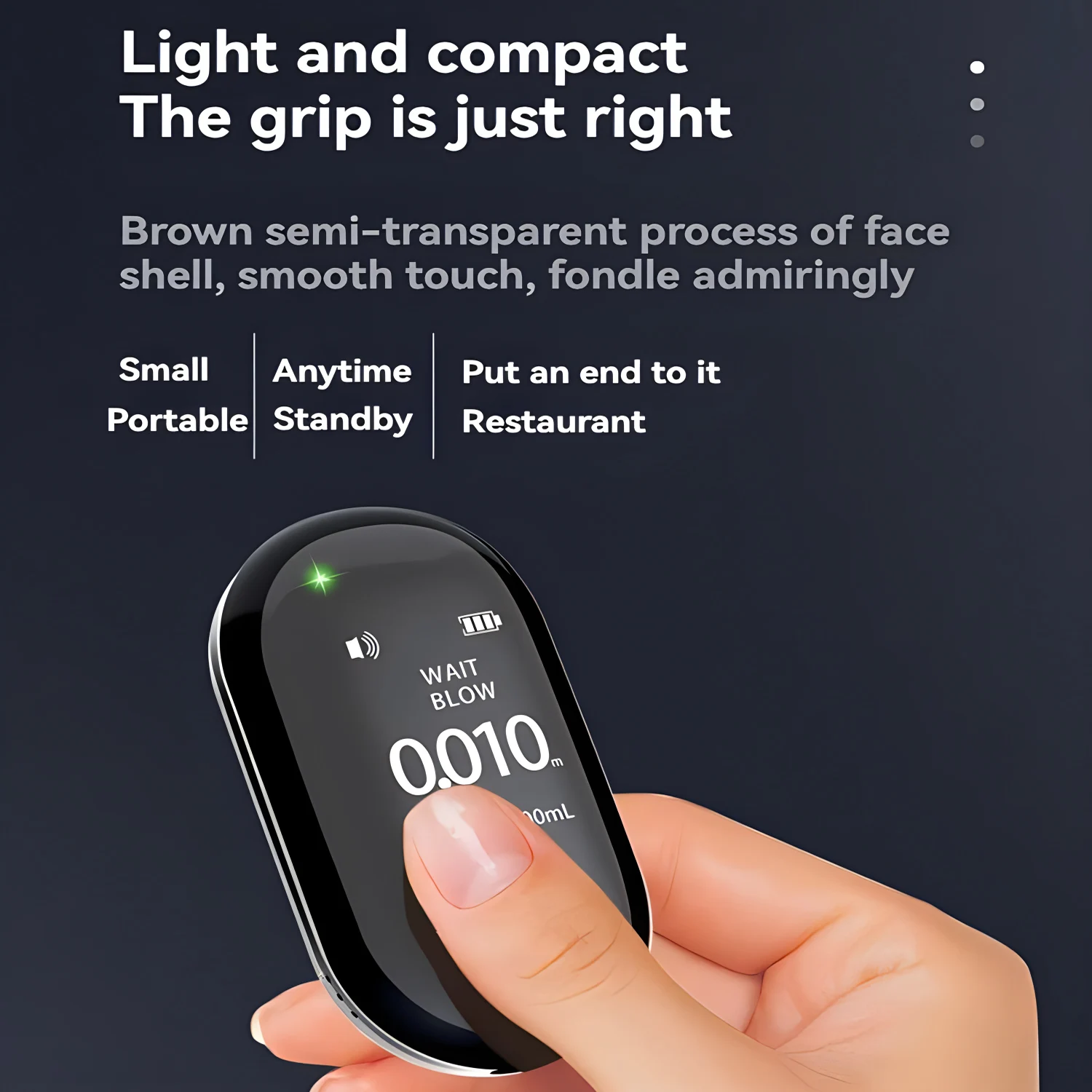 USB Rechargeable Digital Breath Alcohol Tester Professional Breathalyzer Electronic Alcohol Tester Keychain LCD Display