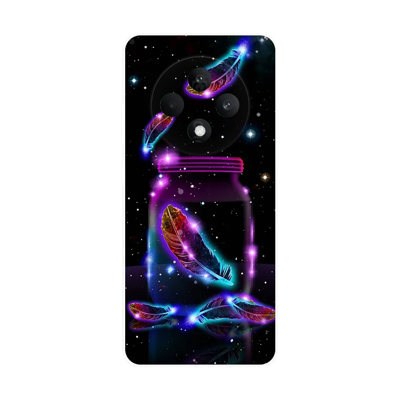 Flower Cat Painted Soft Silicone Case - Stylish Protective Cover