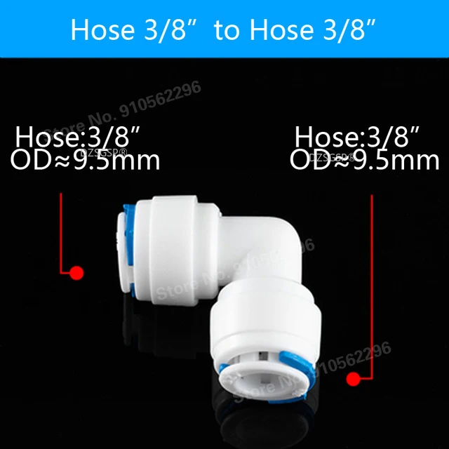 2 Raccordi Diritti Maschio Per Tubo 3/8'' – Impianti RO/acqua (plastica POM)