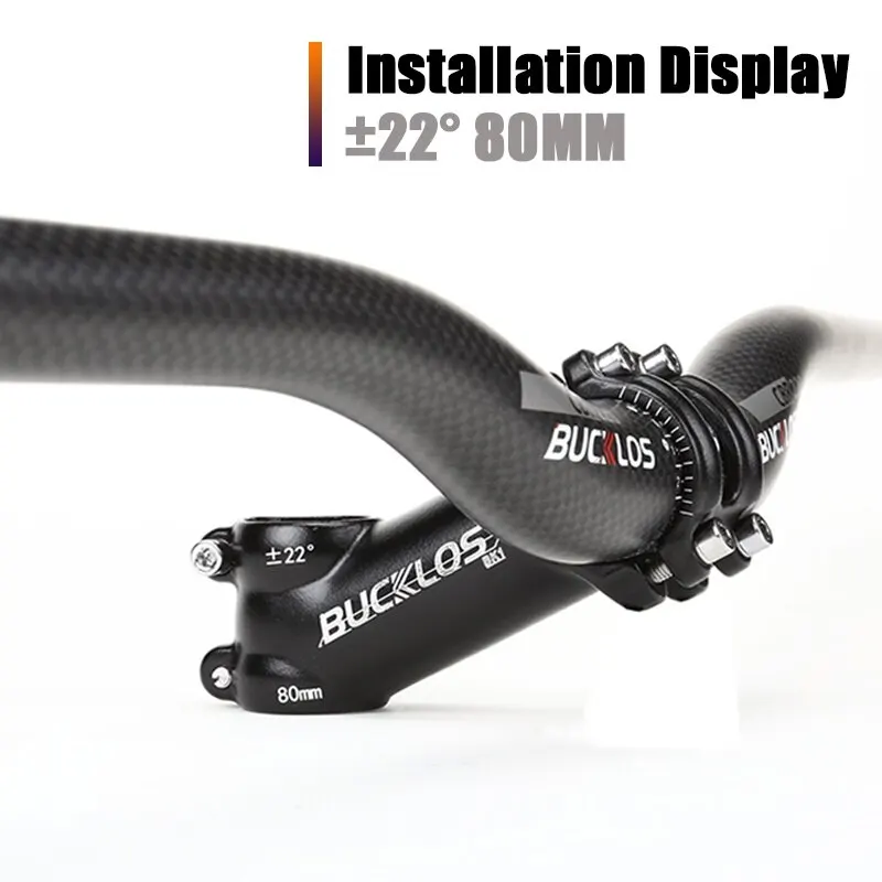 Bicycle Stem BUCKLOS 31.8mm 7/17/22 Degree Mountain Bike Handlebar Stem 80/90/100mm Aluminum Alloy MTB Cycling Parts