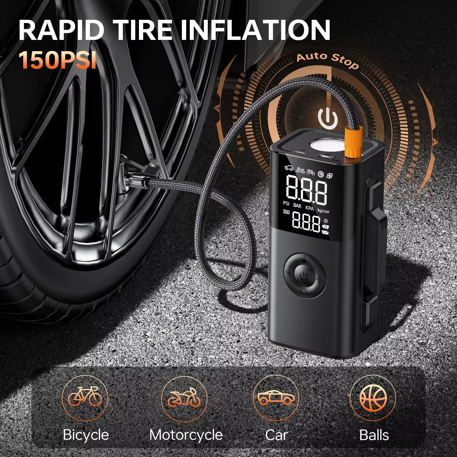 BIUBLE Air Pump Car Battery Booster 150PSI Engine Starting Device Tire Air Compressor 4000A Car Jump Starter Portable Power Bank car jump starter jump starter