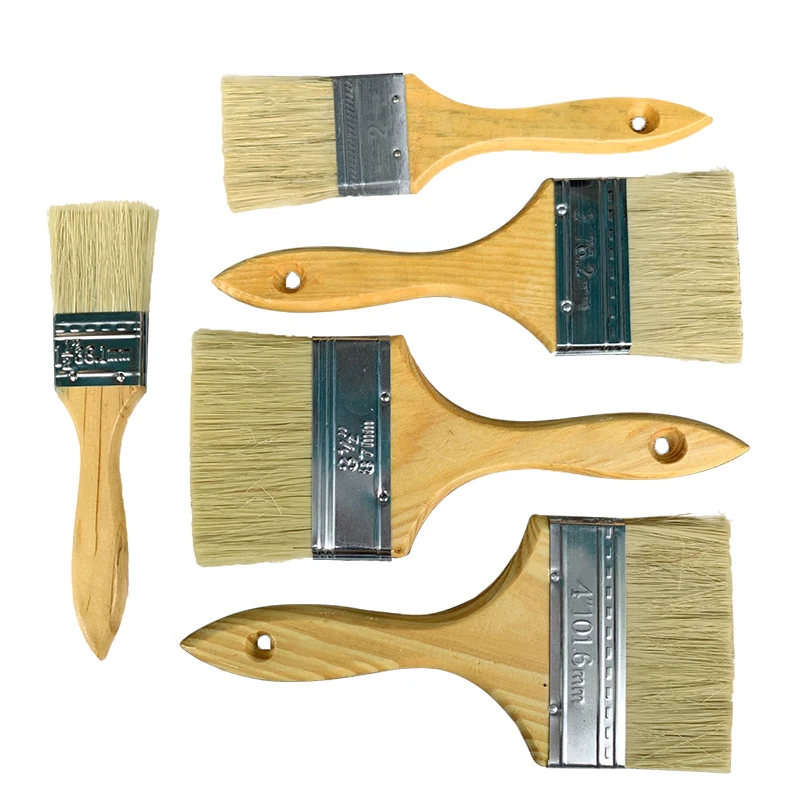 5pcs Paint Brush Set BBQ Brush Home Improvement Corner Brushes For Wall Furniture Art Decoration Painting Tool Accessories
