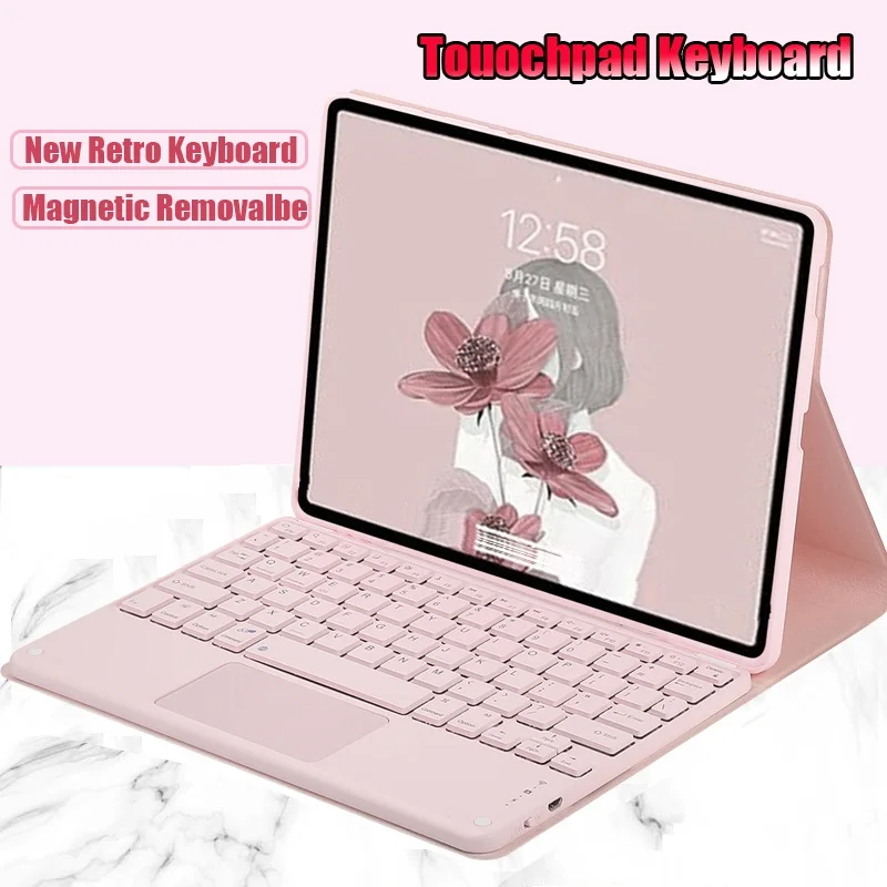 

for Honor Pad 8 2022 12" Retro Candy Color Keyboard Case Soft PU Leather Cover Keyboard Shell for Honor Pad 8 HEY-W09 12 2022
