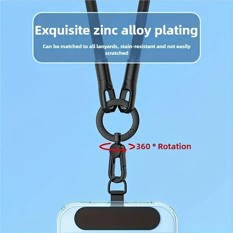 Universal 360° Rotatable Ultra-Thin Stainless Steel Phone Lanyard Clip