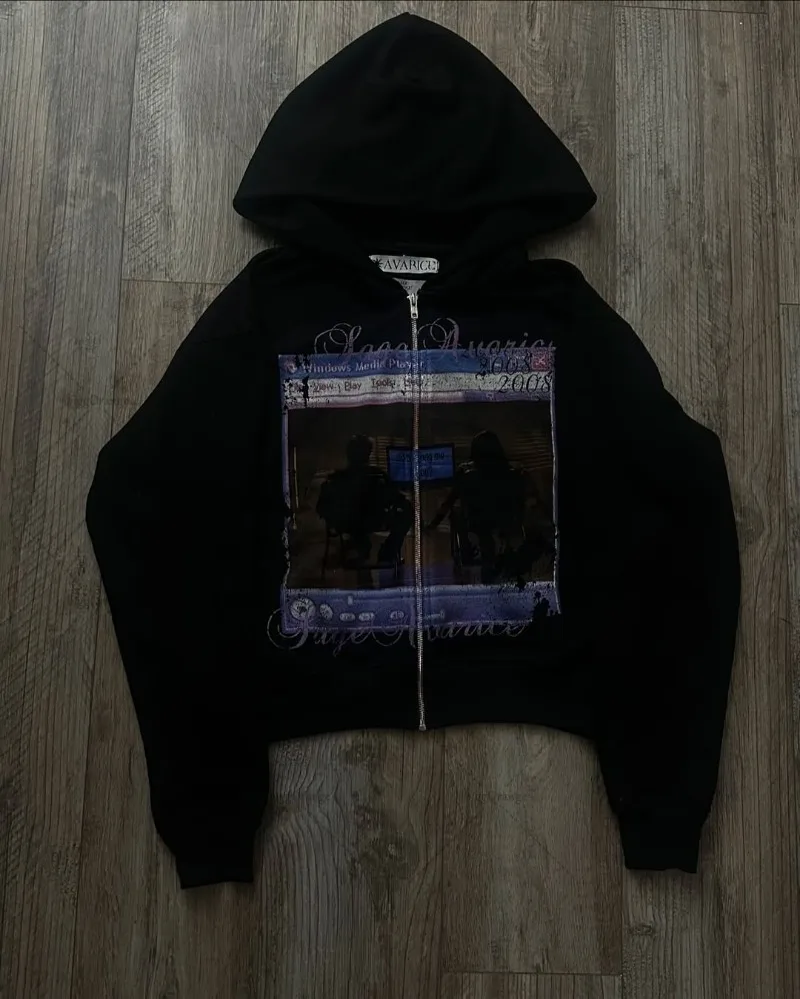 Nueva sudadera gótica Harajuku Retro con cremallera para hombre