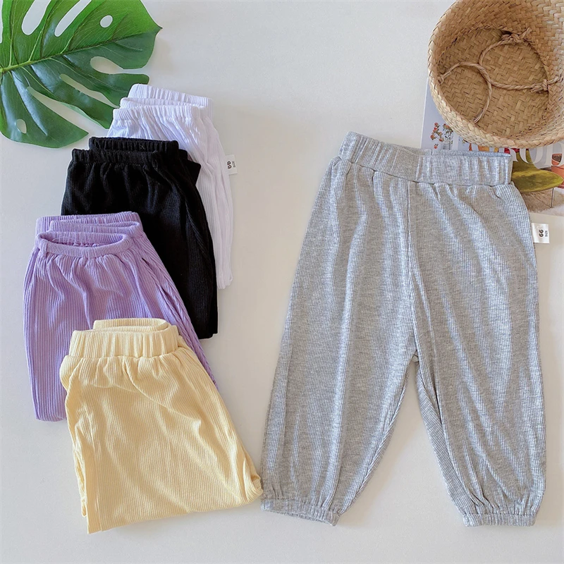 Summer Kids Pants Baby Girls Boys Casual Trousers Cotton Spring Loose Anti Mosquito Pants for Toddler 0-3Y baby trousers cotton pants
