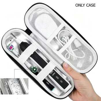 Custodia da viaggio per spazzolino Oral-B Pro/iO/Philips Sonicare, Borsa porta spazzolino da viaggio con tasca a rete e scatola protettiva