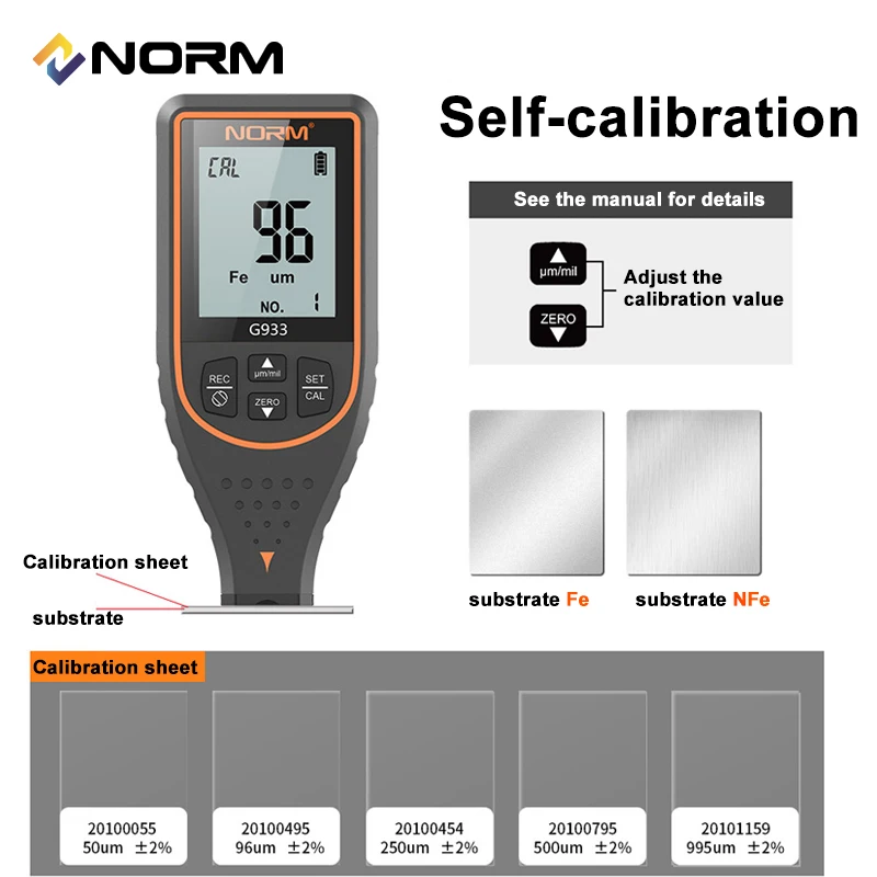 Paint Thickness Gauge 0-1700/0.1 Micron FE NFE Coating Measuring Tester Car Paint Film