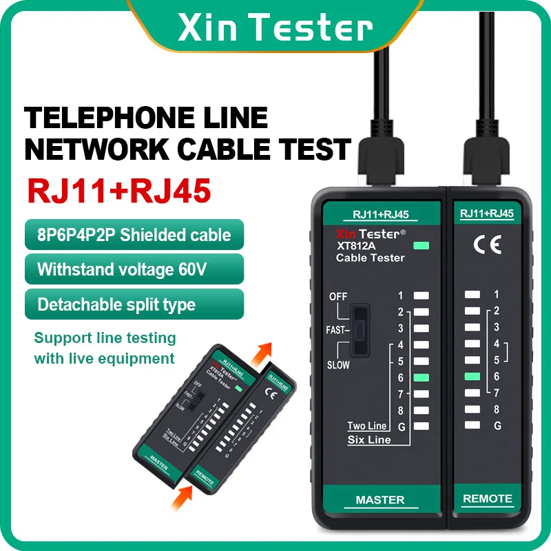 Xin Tester Net Cable Tracker Tracker RJ11 RJ45 LAN Auto Network Ethernet Telephone Remote Set Alignment Meter Repair Tool XT812A