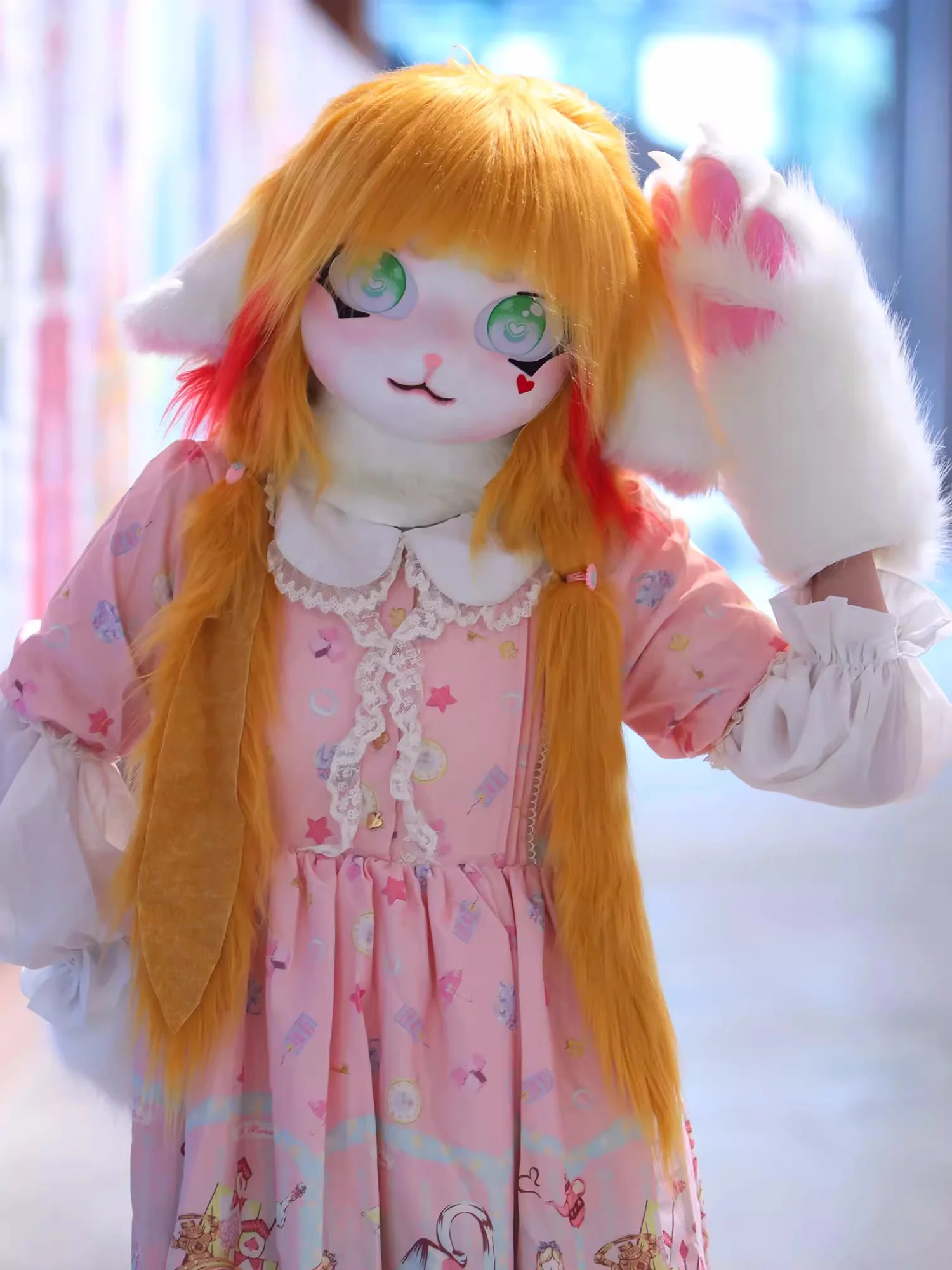 Headset Furry Cosplay Paw Head Base Comiket Furry Kig Fursuit Kigurumi Animal Cat Rabbit Doll Beast Mask Cosplay Costume
