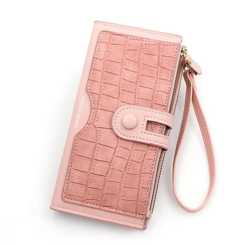 

New Long Women Wallets Handbags Zipper Card Holder Female Clutch Bag Purses Crocodile Pattern Coin Pocket Women's Wallet Hasp