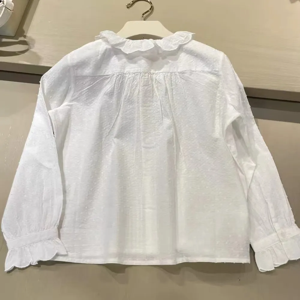 kids girls clothes girls clothes Sweet white long sleeved shirt soft baby tops spring shirt