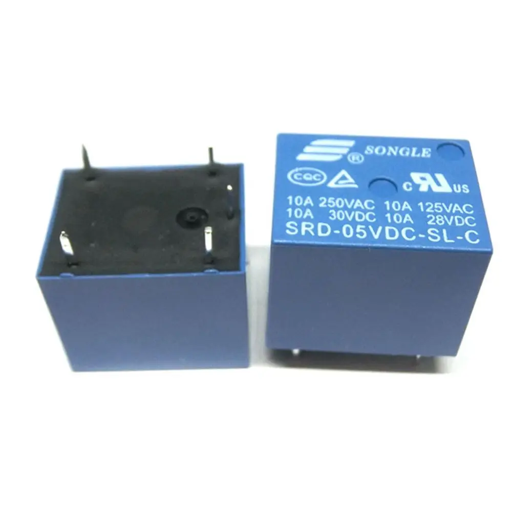 

10 шт. 5-контактные функциональные силовые реле PCB SRD-05VDC-SL-C SONGLE