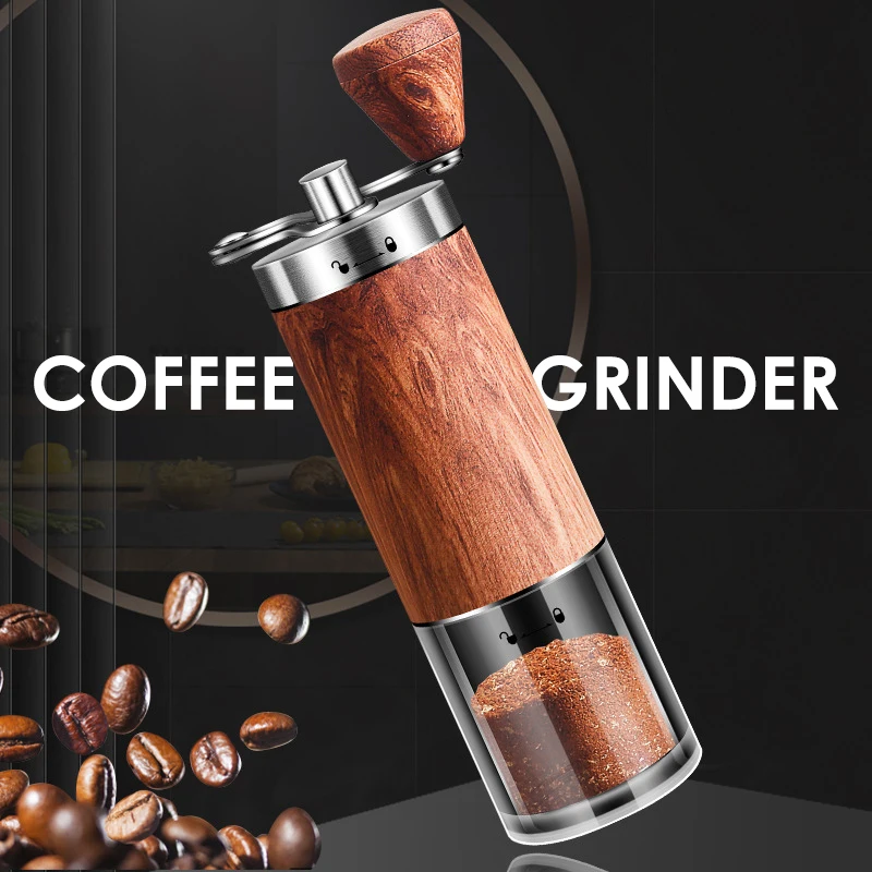 Portable Wood Grain Hand Crank Coffee Grinder Coffee Bean Grinders