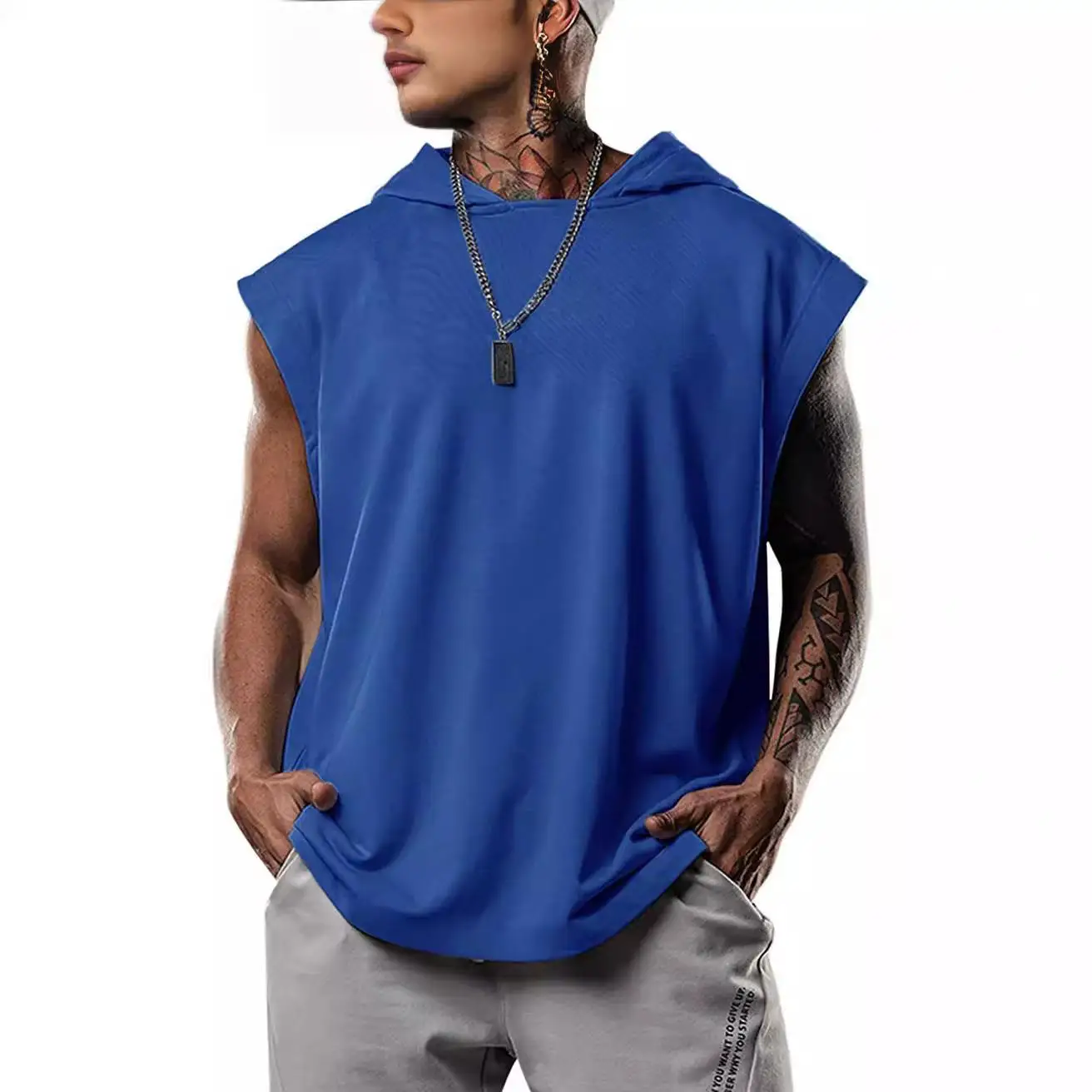 Trendy Hooded Sports Men's irt Svel Breathable Polyester Long Sve Loose Fit l Lacape Print Hip Hop Sle T-S...