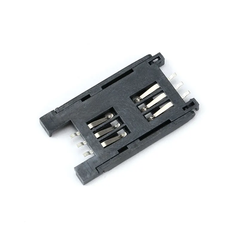 5Pcs Sim Card Holder Smd 6 Pin Card Socket / 6Pin Slot / Seats/ Holder Connector All Plastic Clamshell Type 6 P Smt Per Telefono