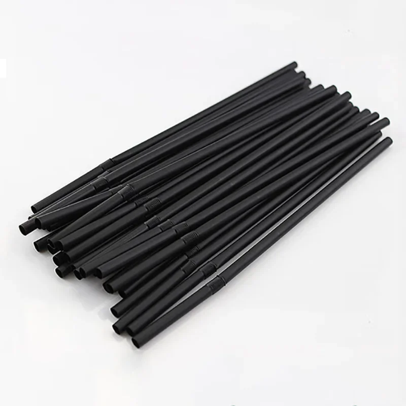 Description Picture 6 of item100Pcs Black Plastic Straws Drinking Disposable Rietjes 21cm Long Flexible Cocktail Straw For Kitchen Beverage Accessories