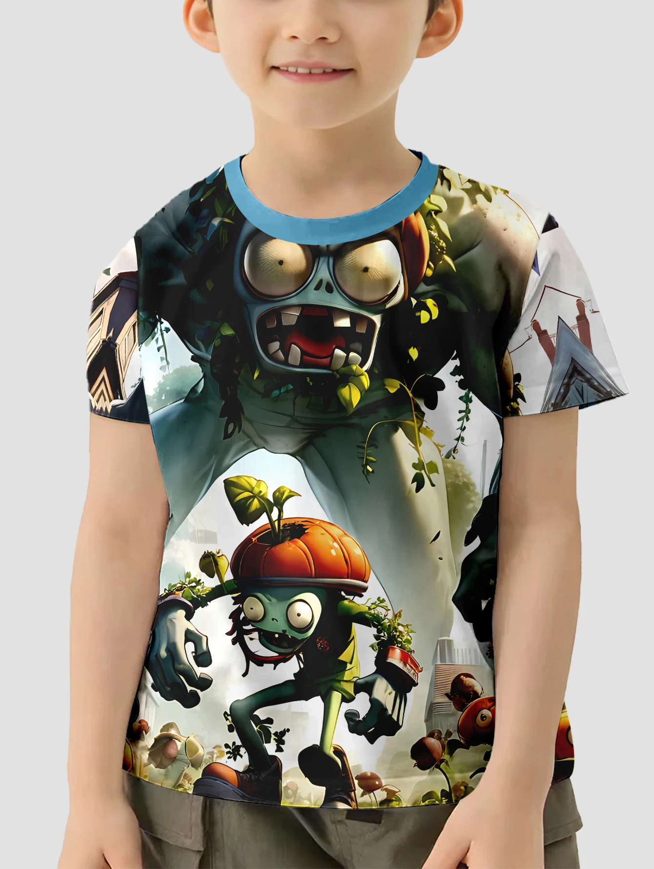 3D Print HOT Game Plants vs. Zombies Baby Clothing 5 to 14 Years Male Outdoor Clothes for Children Boy Girl Child T-Shirt Top 6