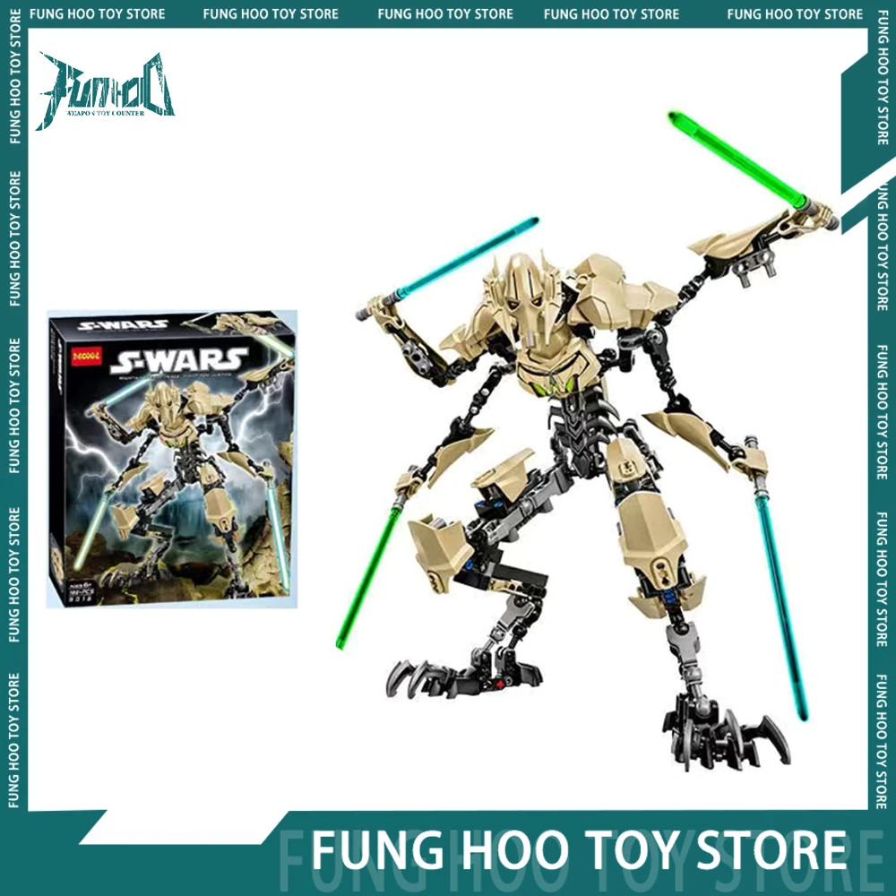 32Cm Star Toy General Robot Building Blocks Action Figure Grievous Con Lightsaber Hilt Combat Wear Model Doll Figures Toy Gif