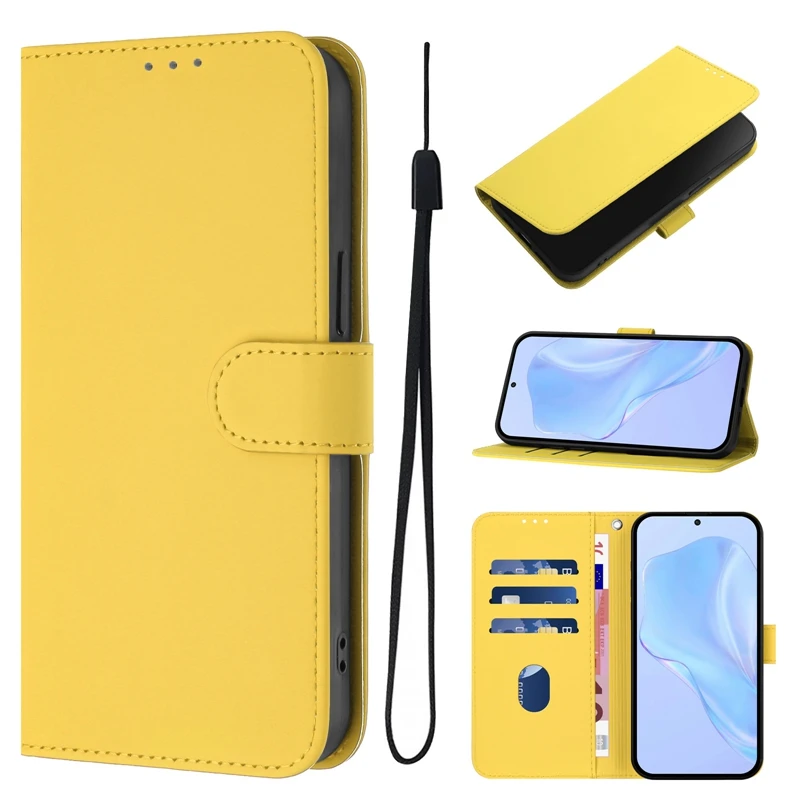 Candy Solid Color Flip Leather Phone Case Cover