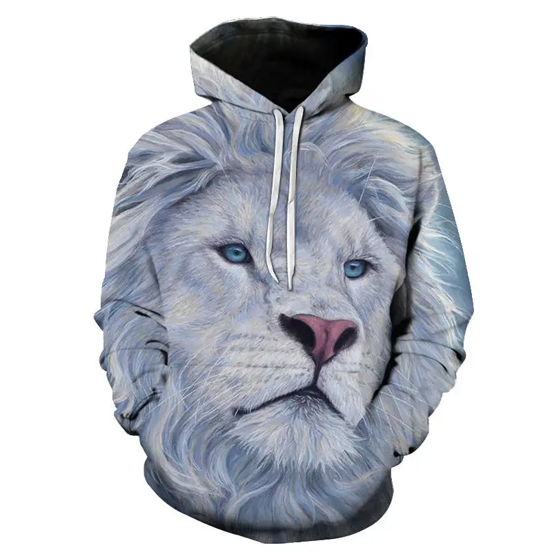 

Three-dimensional Female Cloak Lion Prints 3D Print Large Animals Men and Women Pullover Shirts Long Arm Cloak Top Woman