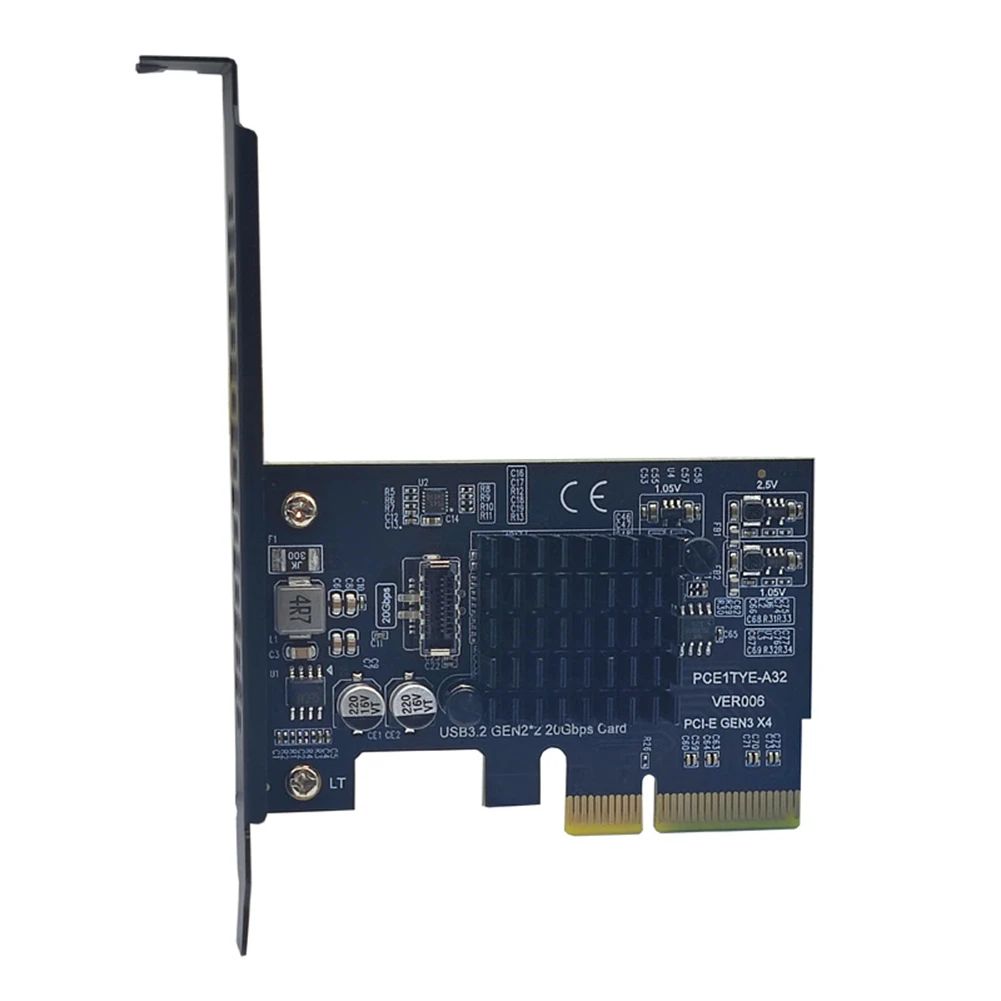 USB 3.2 PCI 익스프레스 3.0 X4-TYPE-E 확장 어댑터, PCI-E TYPE-E 라이저, WIN10/WIN11 32/64BIT/MAC/Linux용, GEN2 * 2, 20Gbps