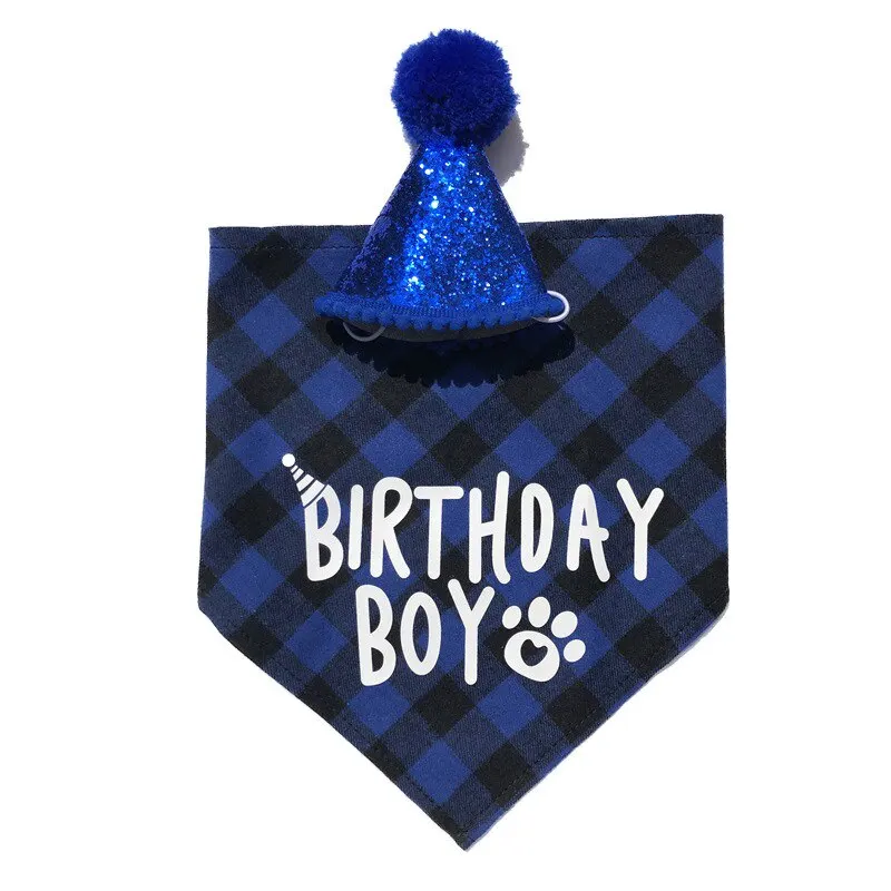 개 생일 파티 장식 세트 애완 동물 삼각형 스카프 귀여운 모자 나비 넥타이 칼라 개 액세서리 생일 장식 용품