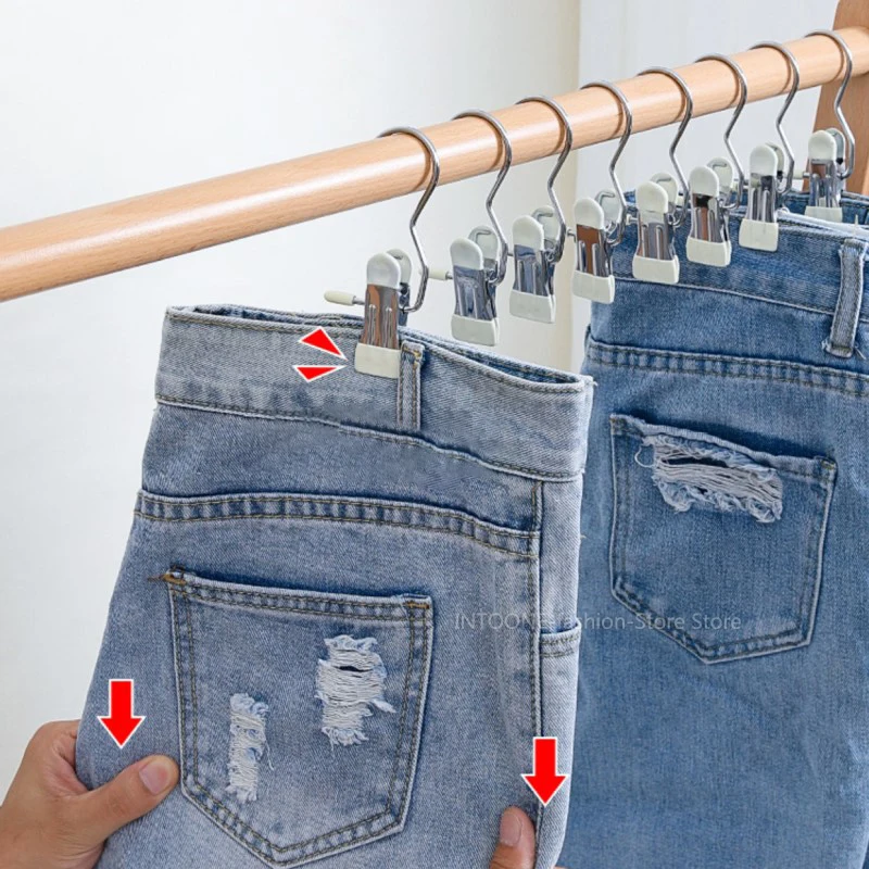 Clothespins with Hooks Clothes Pegs 10pcs Stainless Steel Clothespins Laundry Clothes Pegs with Hook Portable Hanging Clothes Clips Closet Organizer Hanger