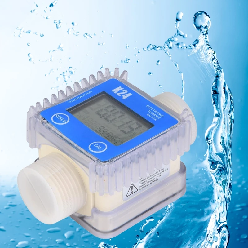 Diesel Oil Fuel Turbine Flow Meter Gauge Digital LCD Display for Water Sea Liqu