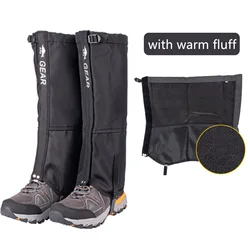 Waterproof Outdoor Leg Gaiters for Hiking and Winter Activities (Black (more warm))