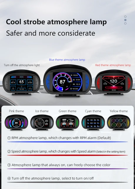 Display HUD OBD2 + GPS Per Auto - Tachimetro Intelligente, Diagnostica Guasti, Allarme Sicurezza - Foto 7