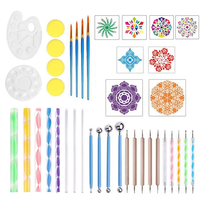 16pcs/set Mandala Dotting Tools Kit For Painting Rock Stone Pottery Rod  Stencil - Art Sets - AliExpress