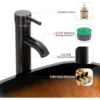 16.5" Bathroom Vessel Sink Artistic Single Tempered Glass Basin Countertop Bowl Sink, W/Water Save Faucet Pop Up Drain ﻿ 3