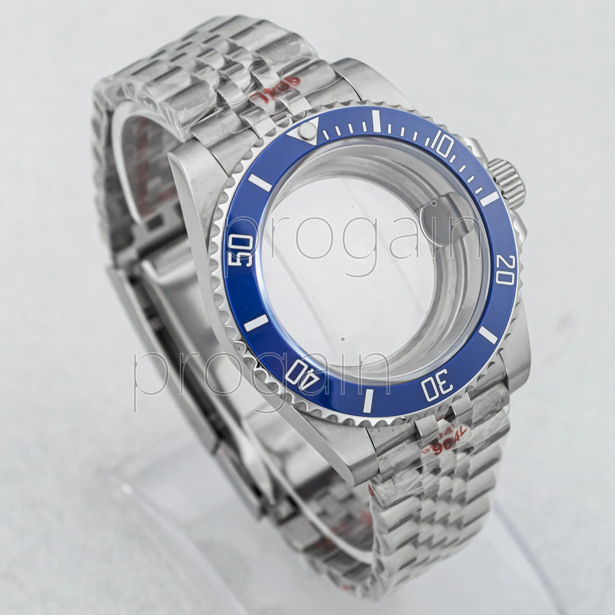 40mm NH35 Case Sapphire Glass Men Watch Stainless Steel Jubilee Strap Waterproof Watch Case Fit NH35 NH36 NH34 Movement