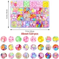 Girls DIY Bead Set Jewelry Making Kit for Kids Girl Pearl Beads for Bracelets Rings Necklaces Creativity Kits Art Craft 5