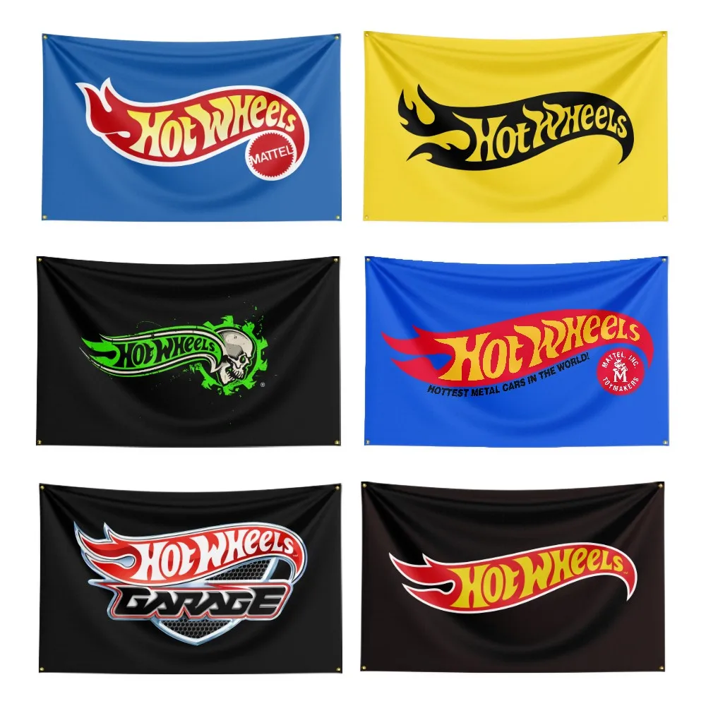 Hot Wheels Car Flag Polyester Digital Printing Racing Banner mustang gray flag car banner race racing 3x5 ft flying hanging flags