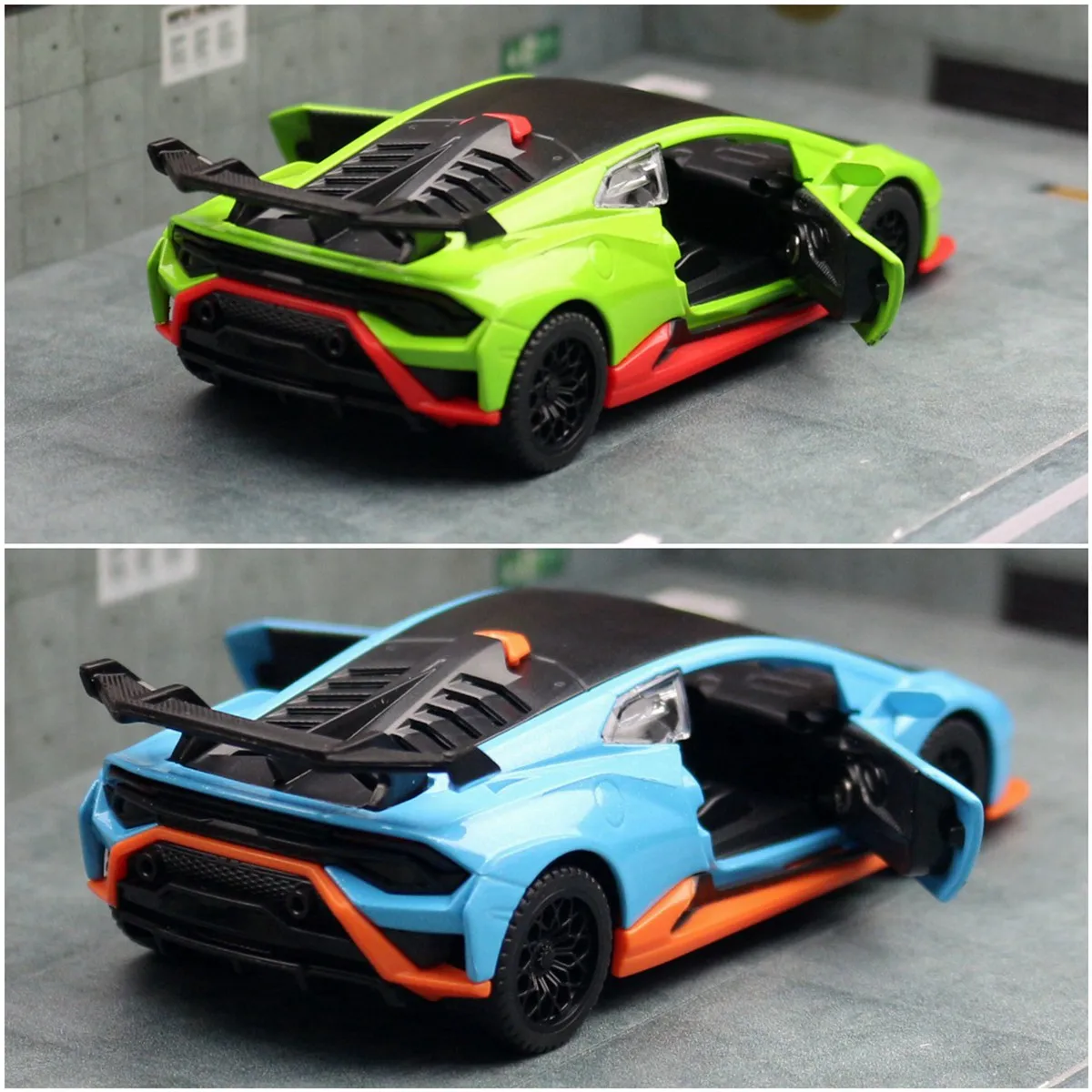 1/40 Lamborghini Huracan STO Super Racing Toy Car For Children CCA Diecast Metal Miniature Model Pull Back Collection Gift Boys 6