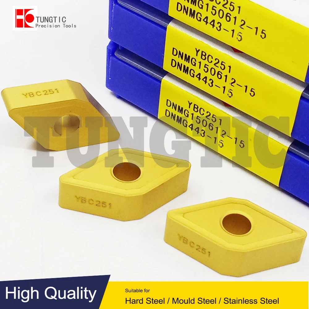 

DNMG150612-15 YBC251 Milling Cutter CNC Tools Lathe Machining Tools Lathe Cutting Tool Metal Turning Tools Inserts DNMG 150612